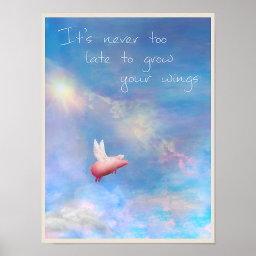 Flying Pig_Grow Your Wings Poster