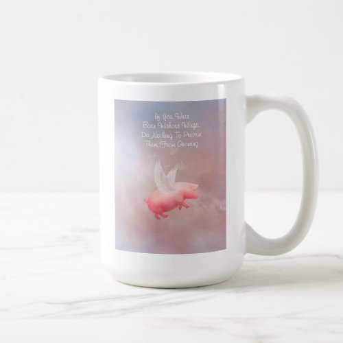 Flying Pig Grow Your Wings Two_Tone Coffee Mug