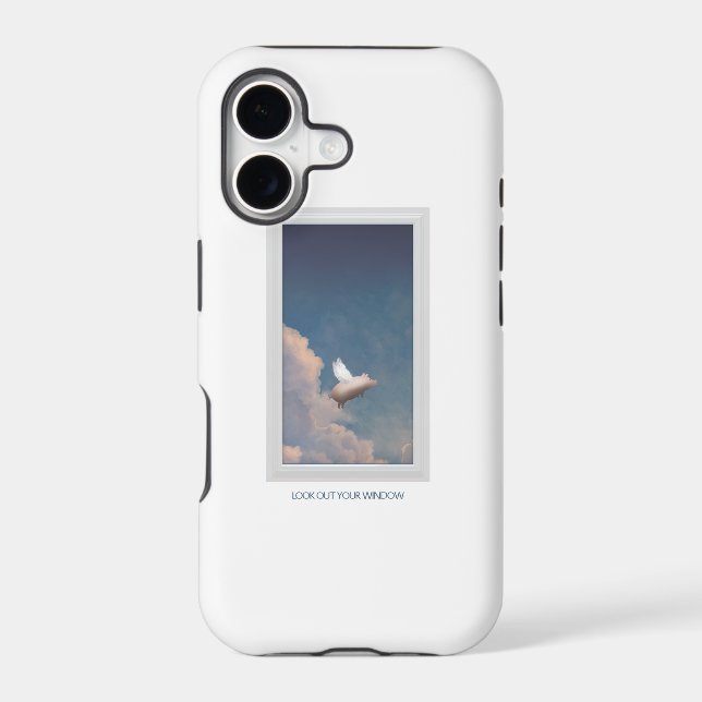 flying pig iphone case (Back)
