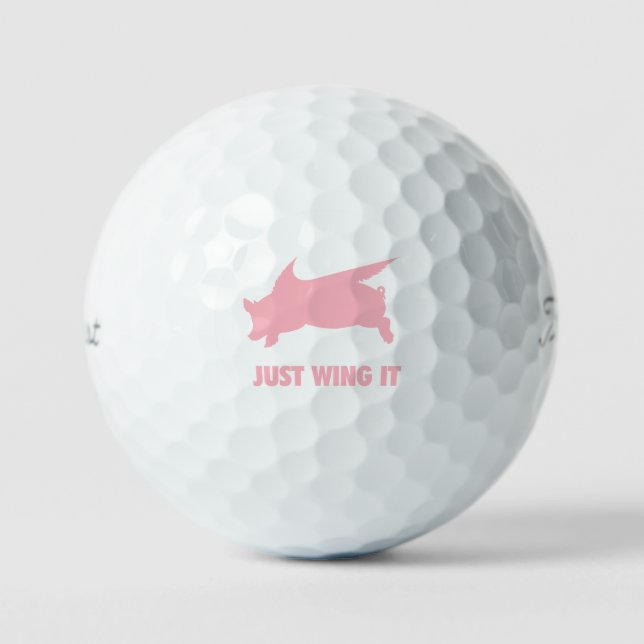 Flying Pig Just Wing It Golf Balls (Front)