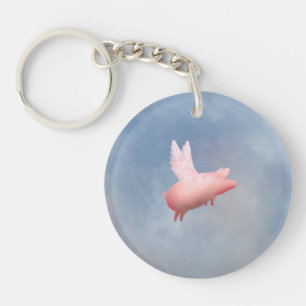 Flying Pig Keychain