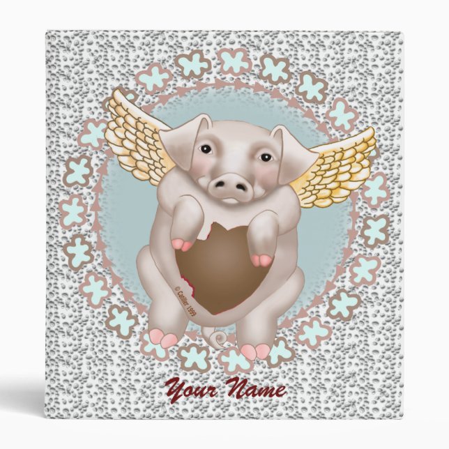 Flying Pig Kiss  custom binders (Front)