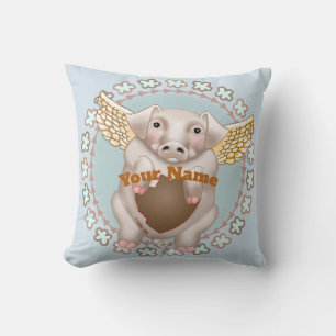 Flying Pig Kiss custom pillows