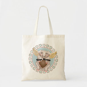 Flying Pig Kiss custom tote bags