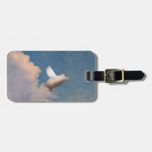 flying pig luggage tag