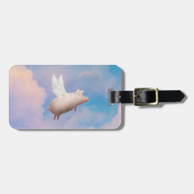 flying pig luggage tag (Front Horizontal)