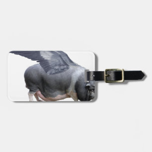 flying pig luggage tag