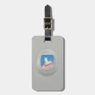flying pig luggage tag