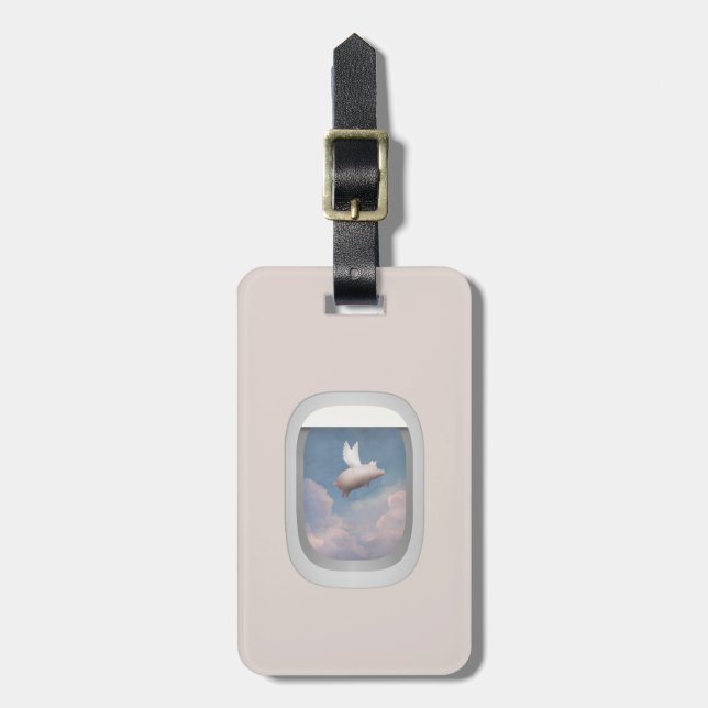 flying pig luggage tag (Front Vertical)