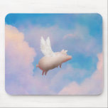 flying pig mousepad<br><div class="desc">like us on facebook: www.facebook.com/pigfeathers</div>