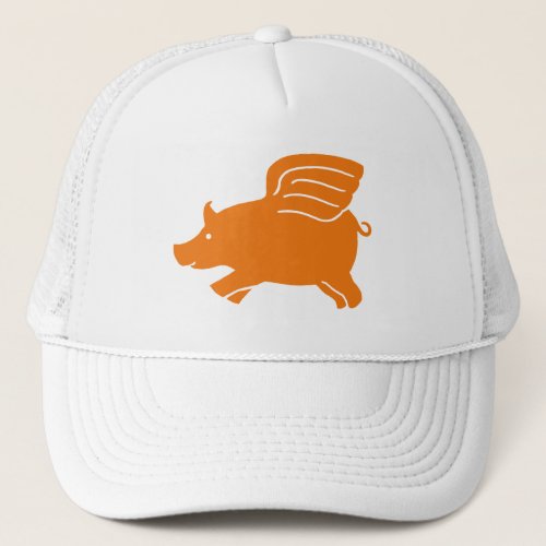 Flying Pig _ Orange Trucker Hat