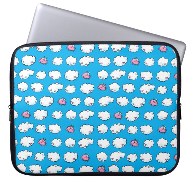 Flying Pig Patterned Laptop Sleeve (Front)