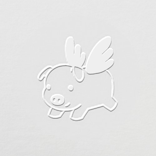 Flying Pig Piglet with Wings Embosser