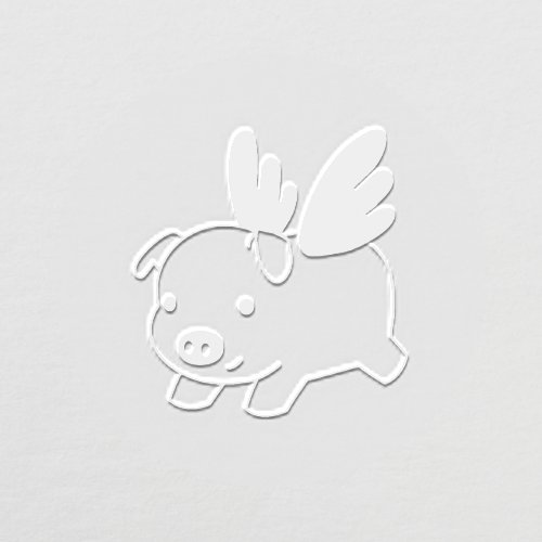 Flying Pig Piglet with Wings Embosser