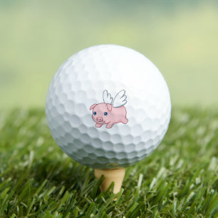 Flying Pig Piglet with Wings Golf Balls
