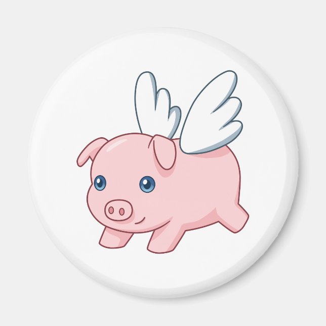 Flying Pig - Piglet with Wings Magnet (Front)