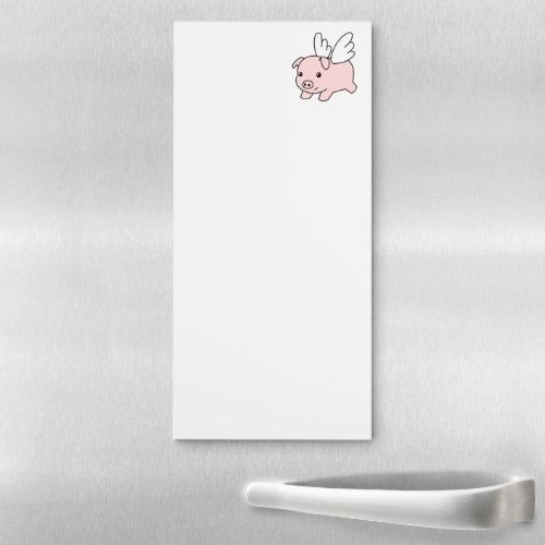 Flying Pig _ Piglet with Wings Magnetic Notepad