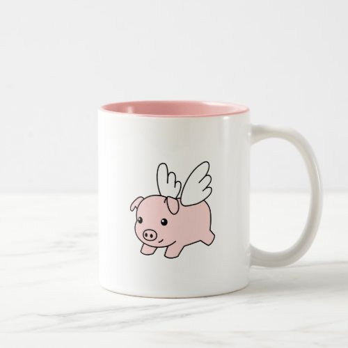 Flying Pig _ Piglet with Wings Two_Tone Coffee Mug