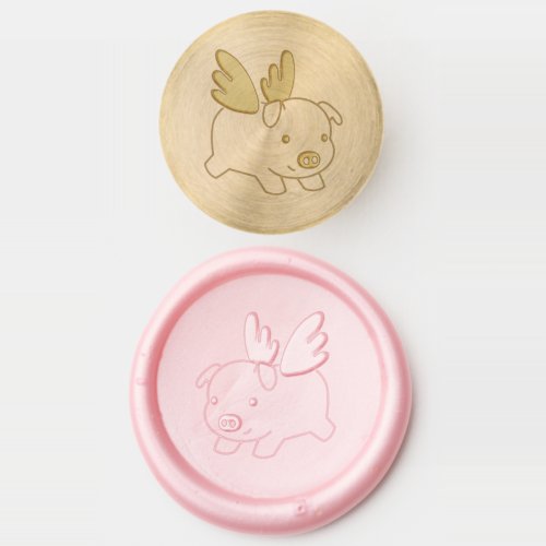 Flying Pig _ Piglet with Wings Wax Seal Stamp
