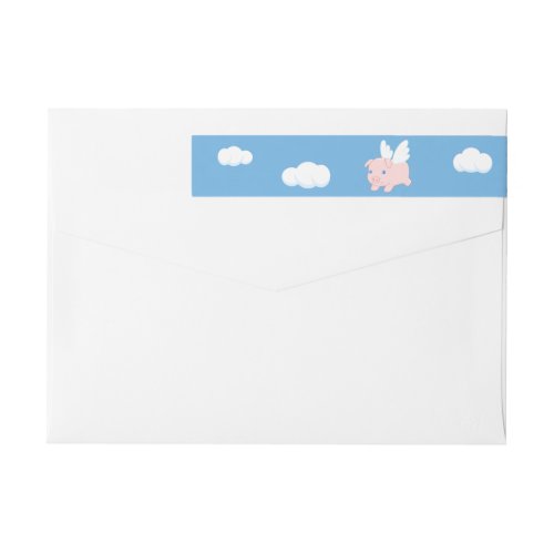 Flying Pig _ Piglet with Wings Wrap Around Label