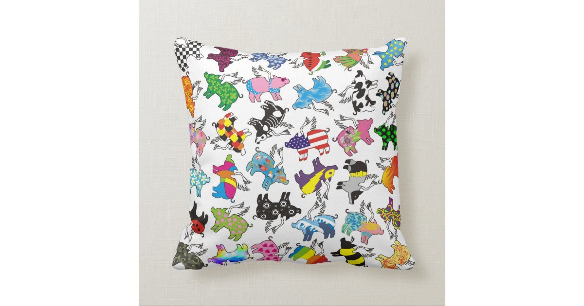 Flying Pig Pillow Zazzle Com