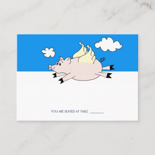 Customizable Flying Pig Place Cards Business Card