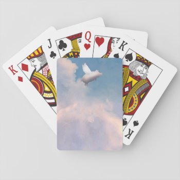 Flying Pig Playing Cards by pigswingproductions at Zazzle
