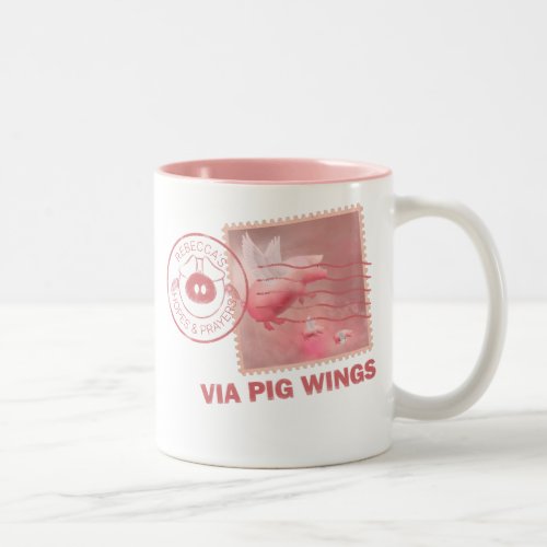 Flying Pig Postage_Deliver Yourself Two_Tone Coffee Mug