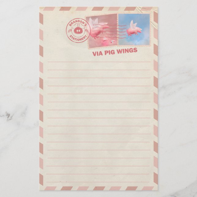 Flying Pig Postage Stationery (Front)