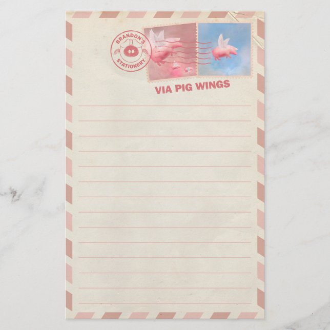 Flying Pig Postage Stationery (Front)