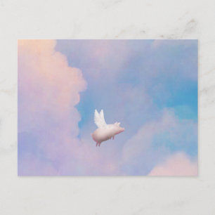 flying pig postcard