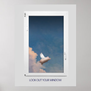 flying pig poster - 24 x 32 inches