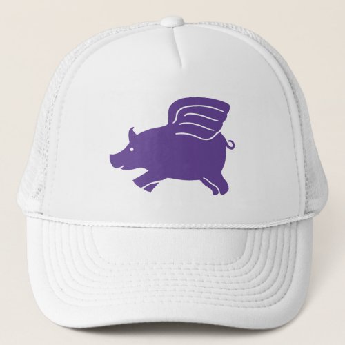 Flying Pig  _  Purple Trucker Hat