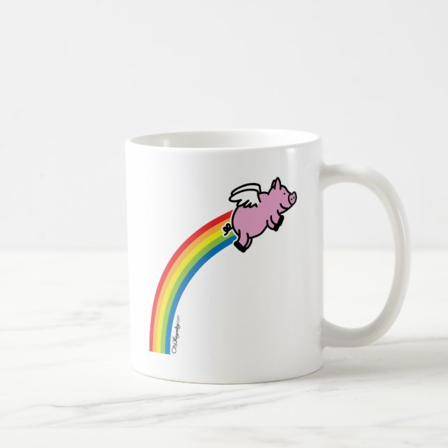 Flying Pig Rainbow Coffee Mug (Right)