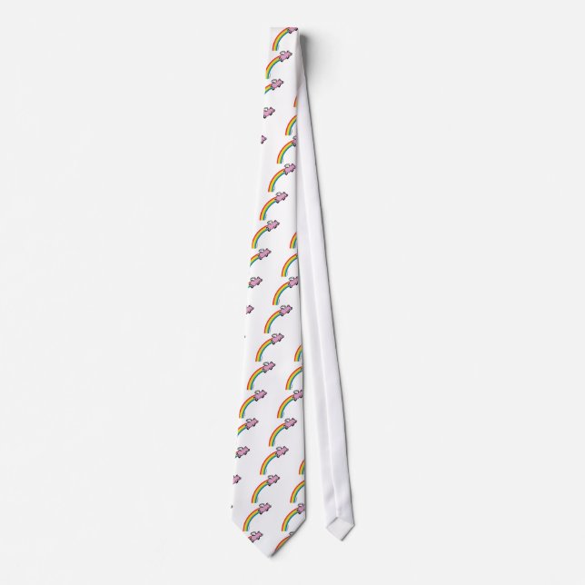 Flying Pig Rainbow Neck Tie (Front)
