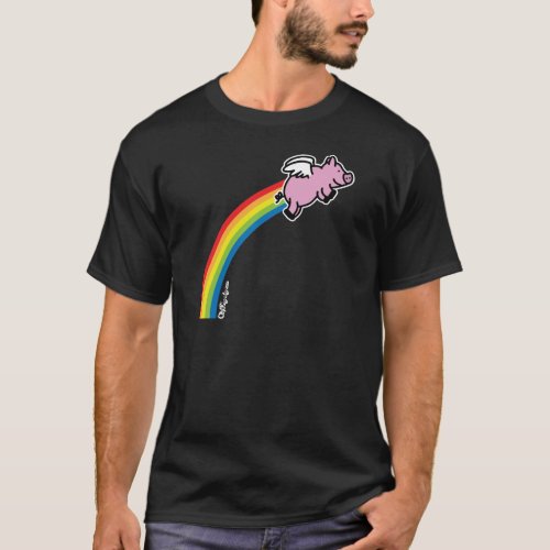 Flying Pig Rainbow T_Shirt