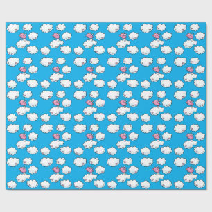 Flying pig repeating pattern paper