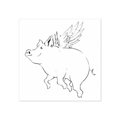 when pigs fly vzs2 good fortune rubber stamp zazzle com
