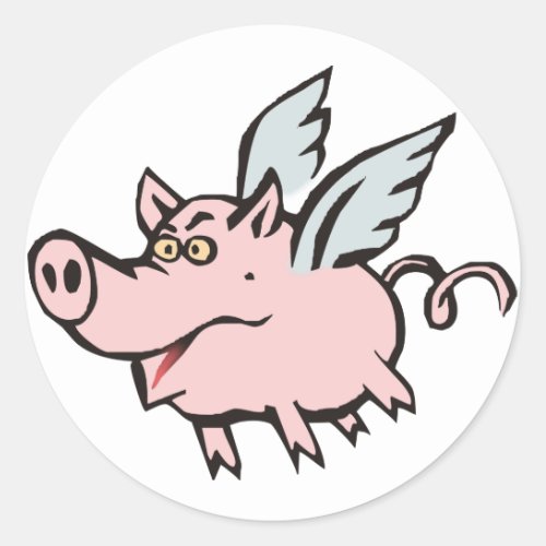 flying pig Sau flying Classic Round Sticker