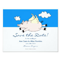 Flying Pig Save the Date Card