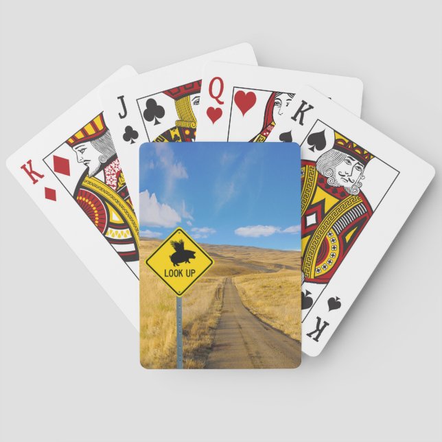 Flying Pig Sign Poker Cards (Back)