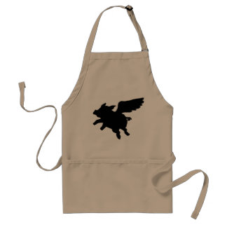 Flying Pig Silhouette Adult Apron