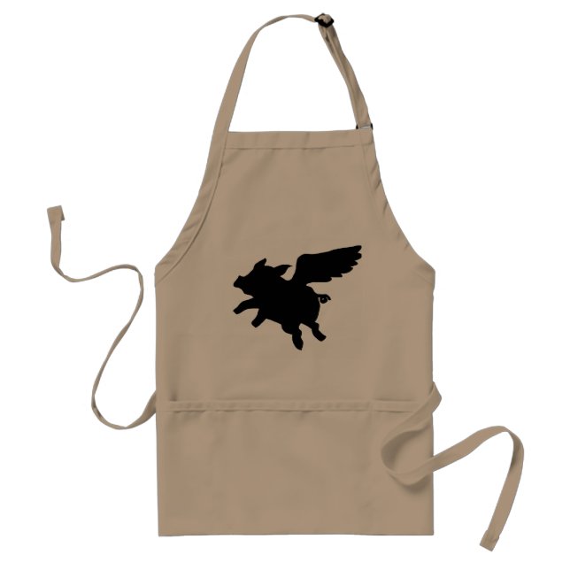 Flying Pig Silhouette Adult Apron (Front)