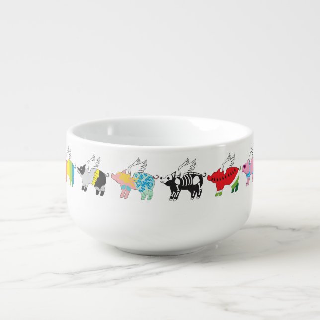 flying pig soup bowl (Front)