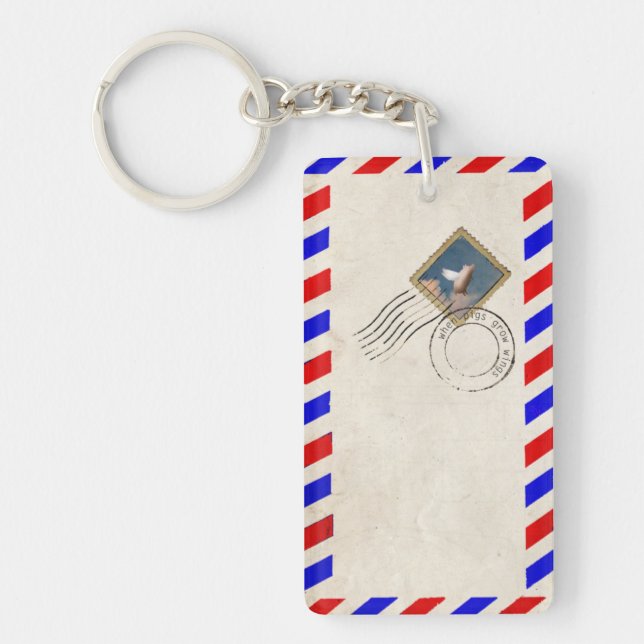 flying pig stamp keychain (Front)