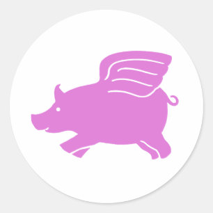 Flying Pig Sticker - Pink