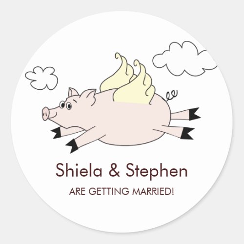 Flying Pig Stickers  Cupcake Toppers