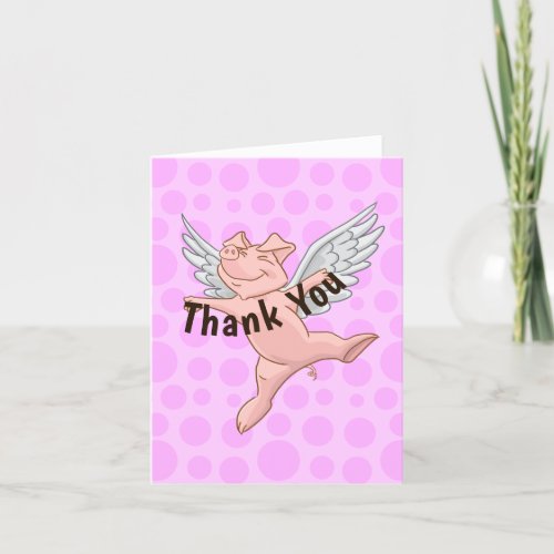 Flying Pig Thank You Card