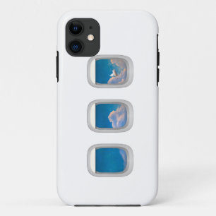 flying pig through airplane window iphone case