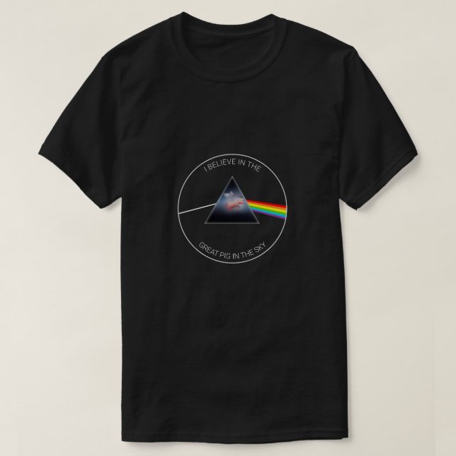 Flying Pig Through Prism-Personalized T-Shirt (Design Front)